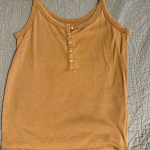 Aerie Mustard Button-Front Tank Top